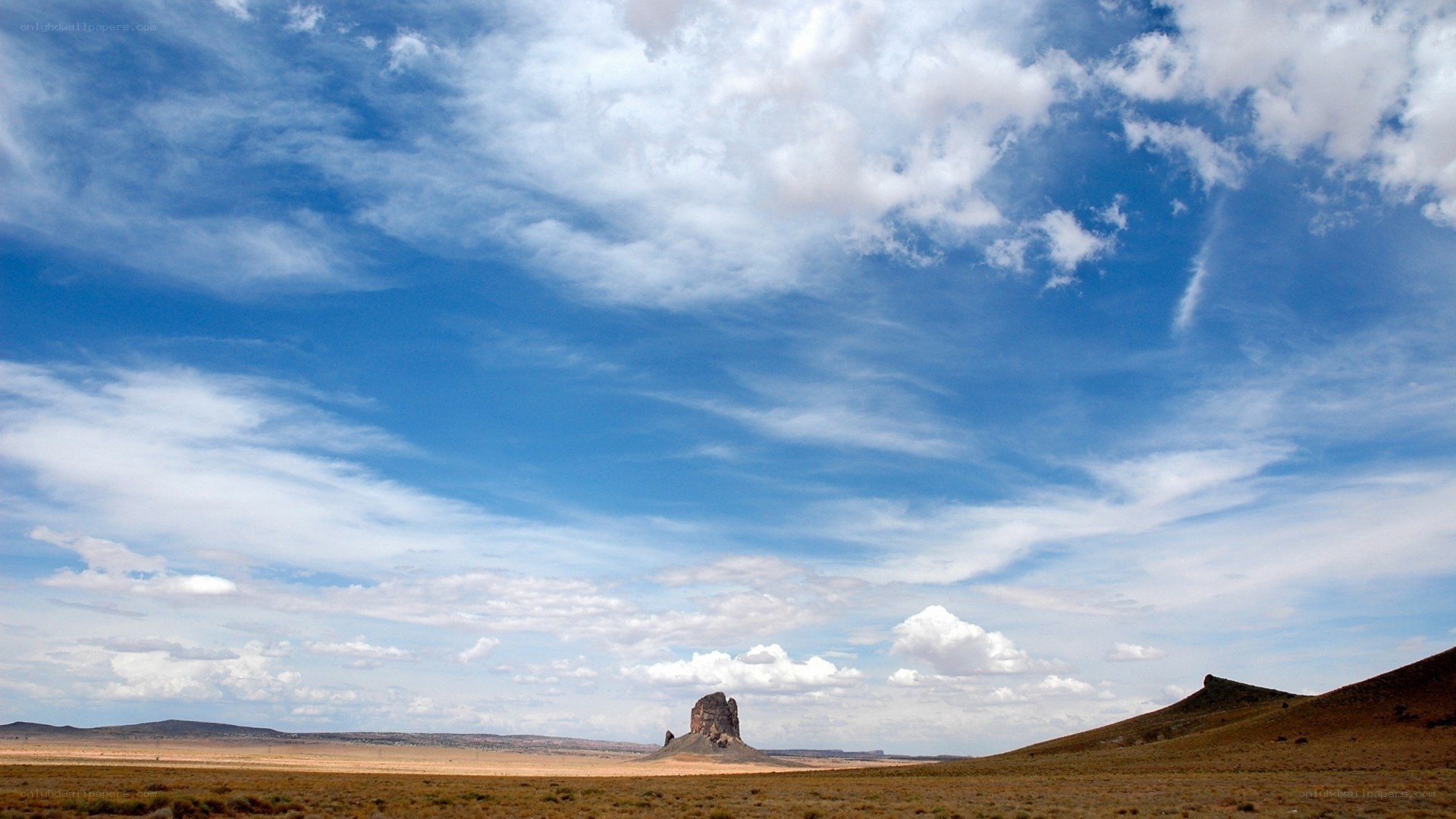Desert landscape with rock formation