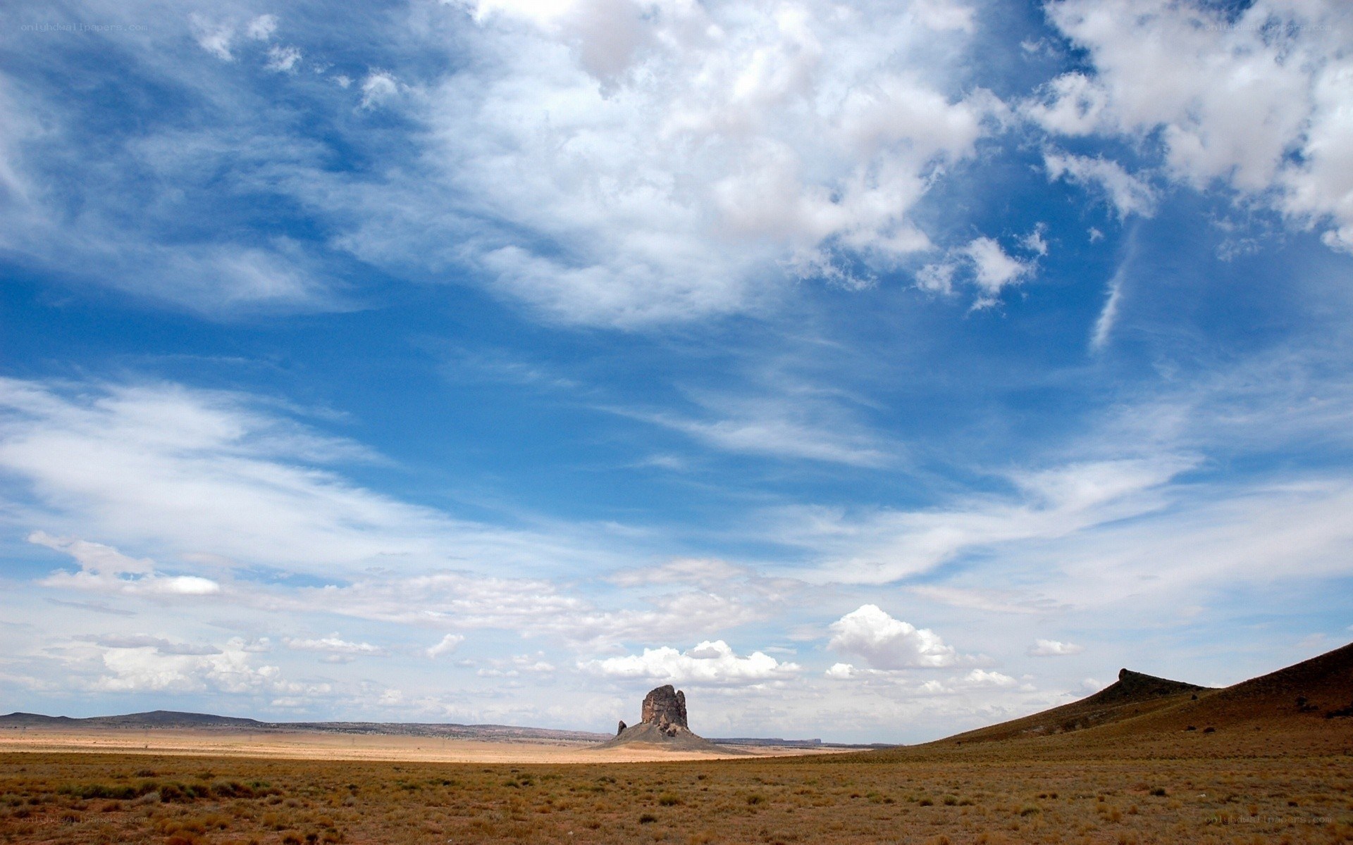 Desert landscape with rock formation