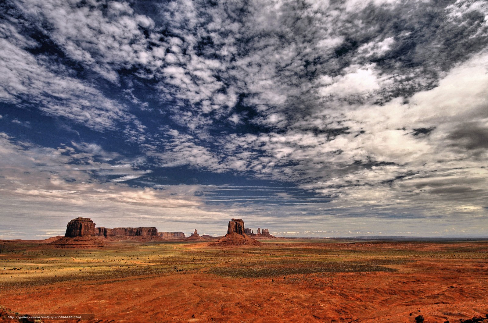 Desert landscape with rock formations