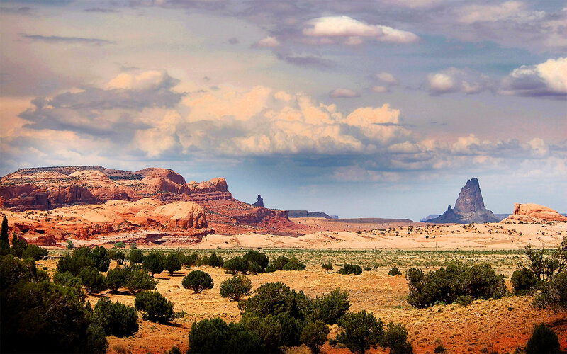 Desert landscape with rock formations