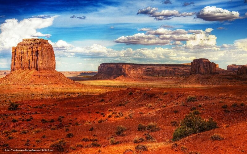 Desert landscape with rock formations