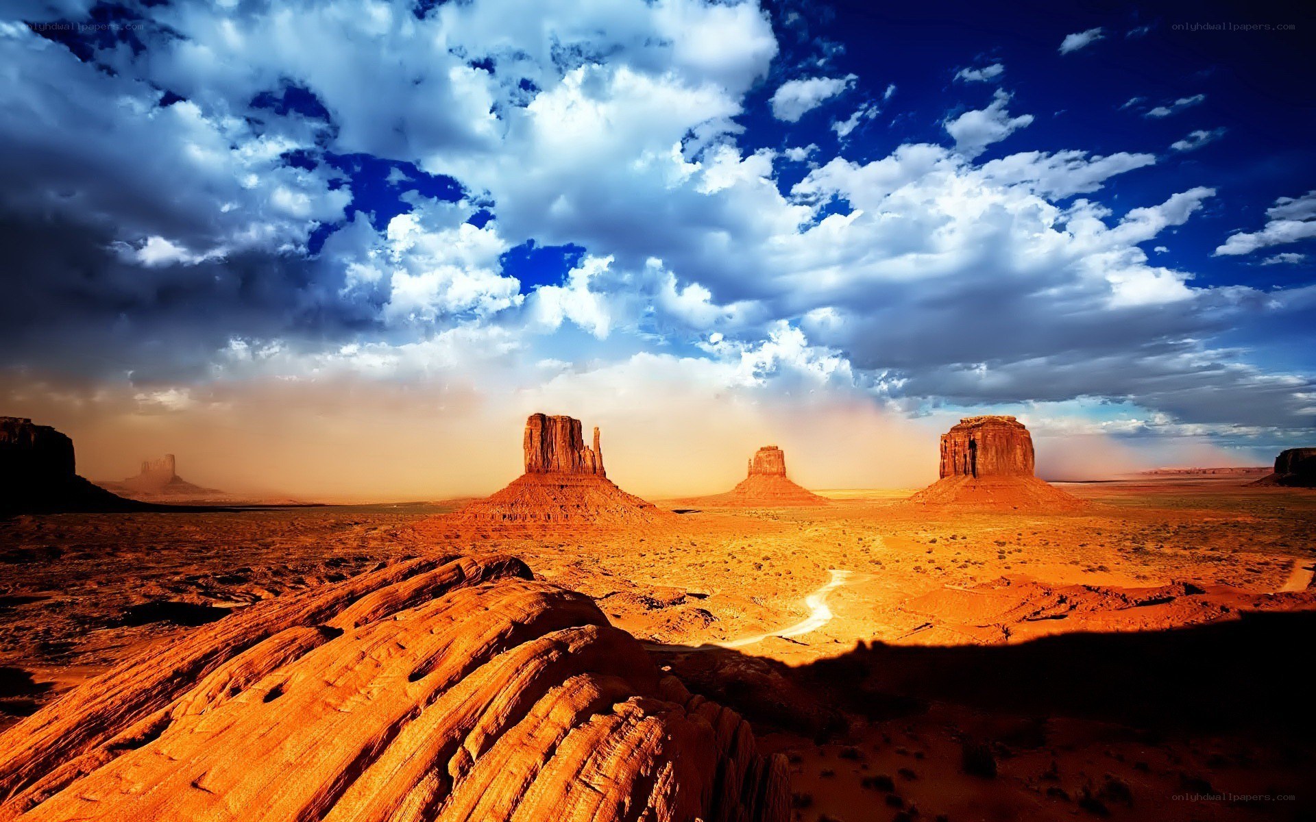 Desert landscape with rock formations