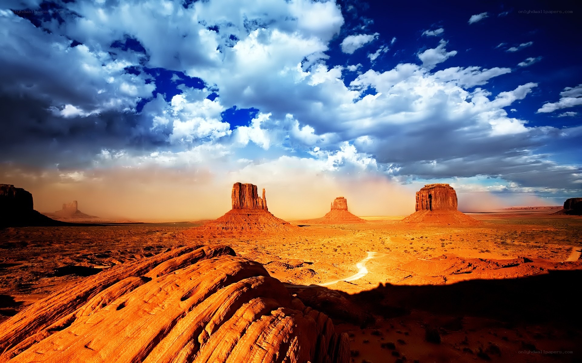 Desert landscape with rock formations