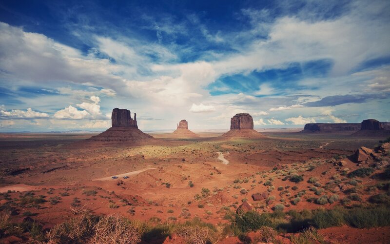 Desert landscape with rock formations