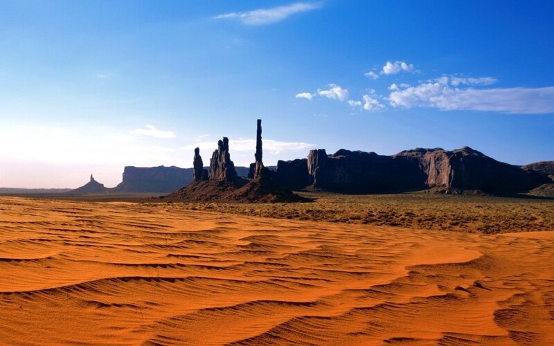 Desert landscape with rock formations