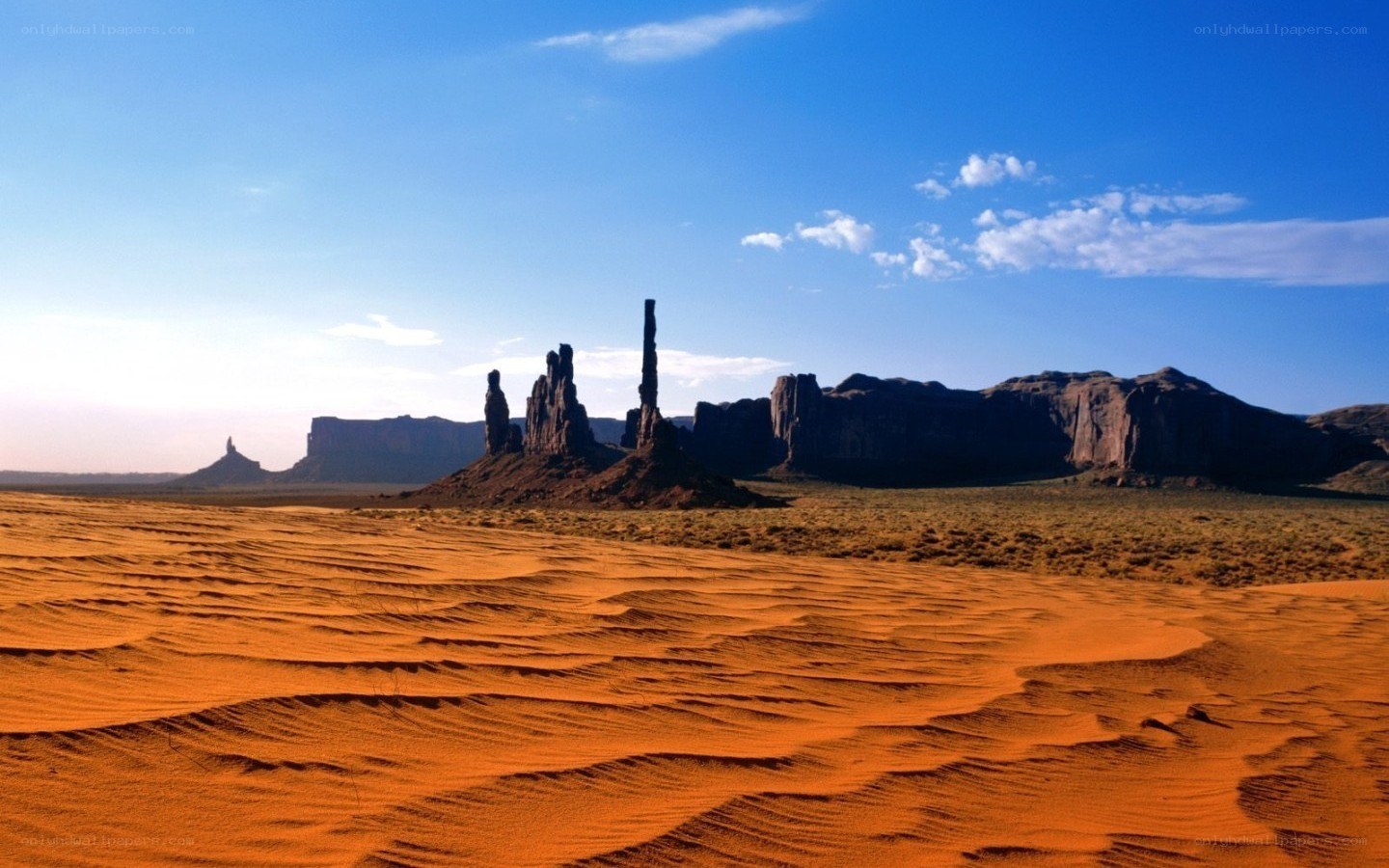 Desert landscape with rock formations