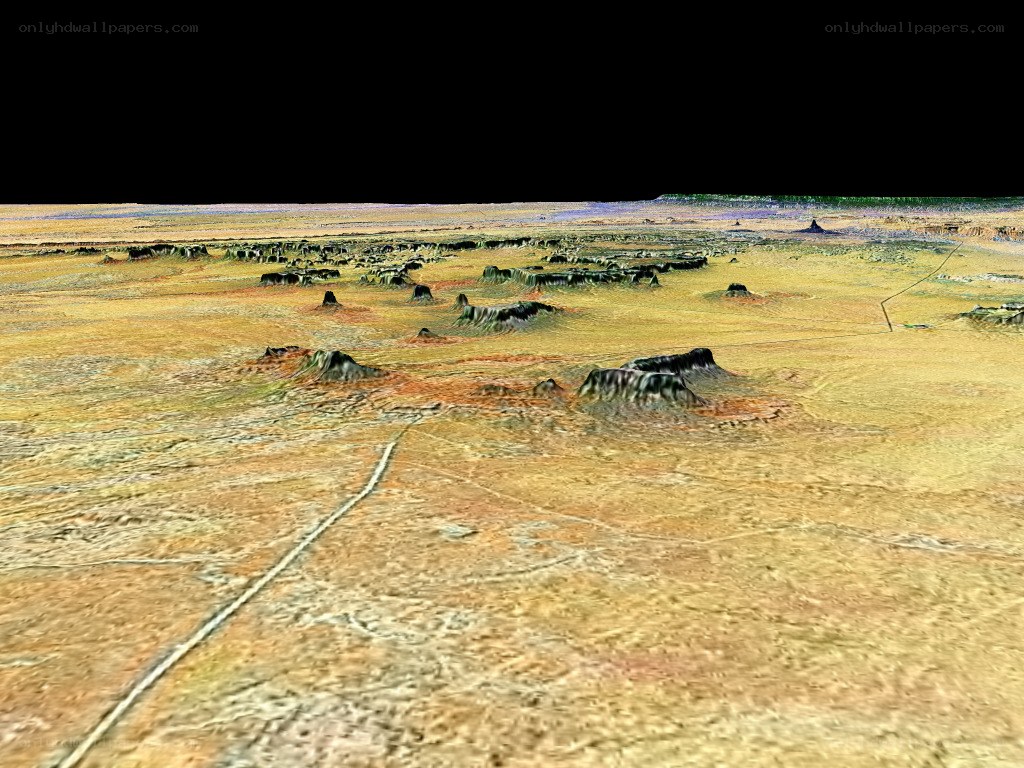 Desert landscape with rock formations