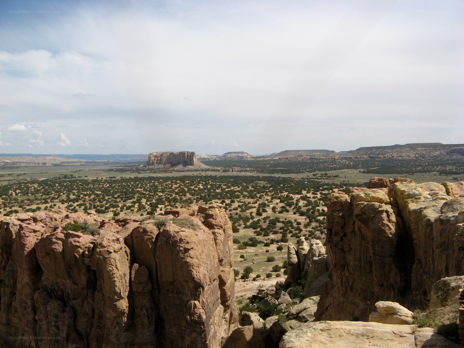 desert landscape with rock formations