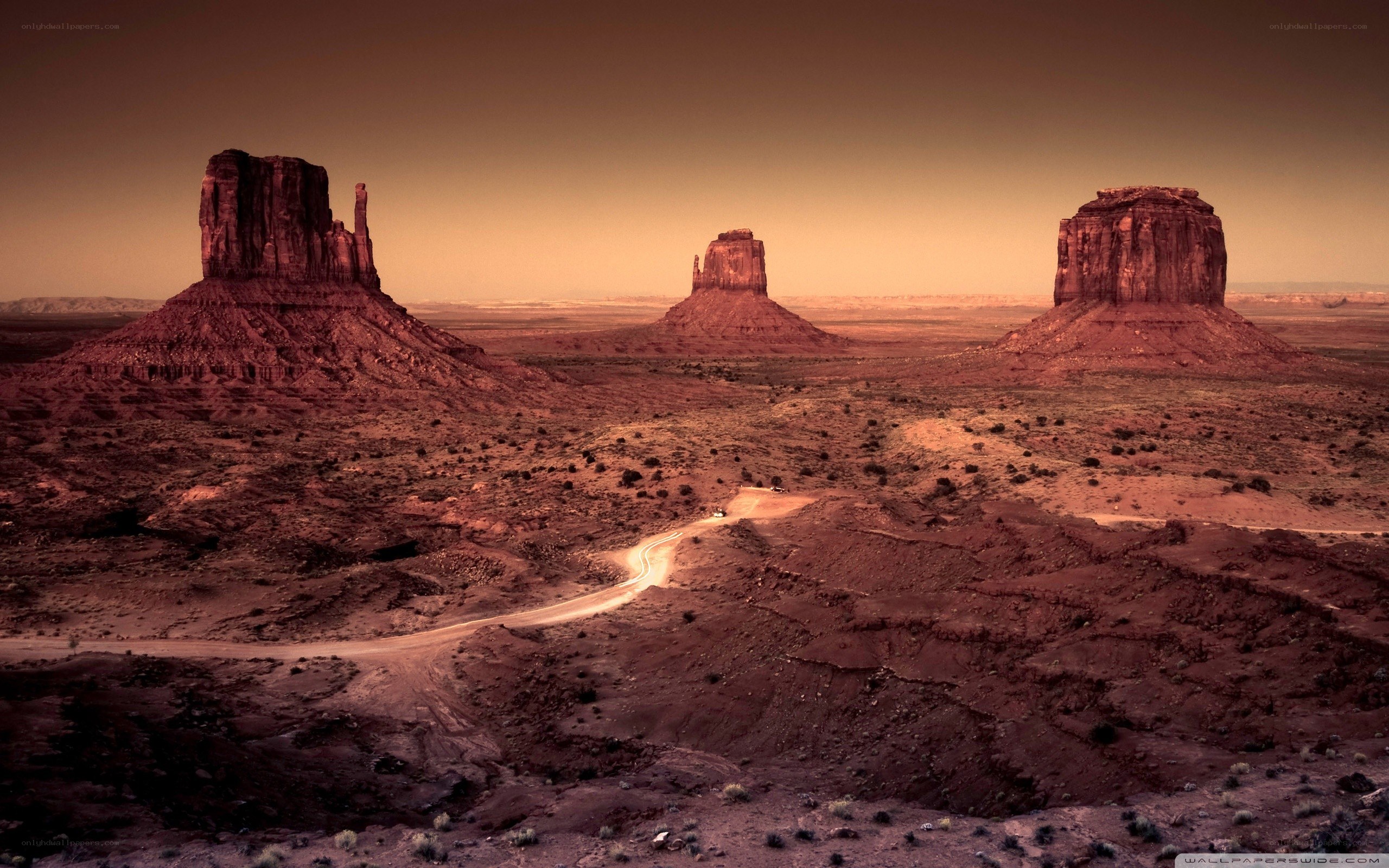 Desert landscape with rock formations