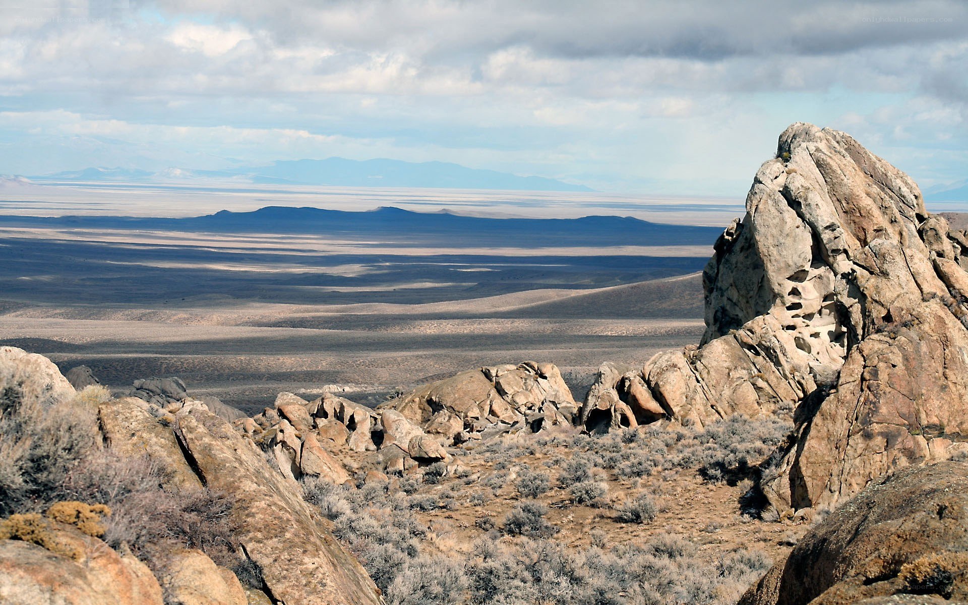 Desert landscape with rock formations