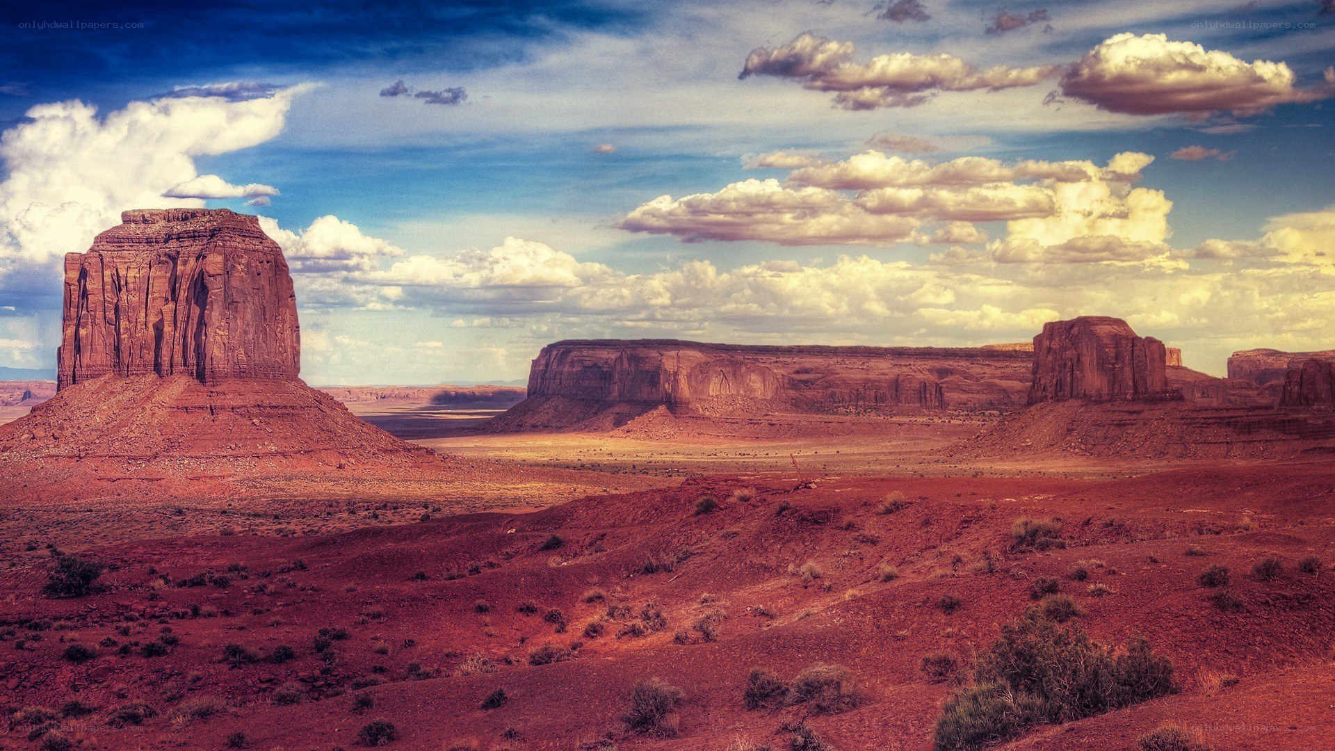 Desert landscape with rock formations