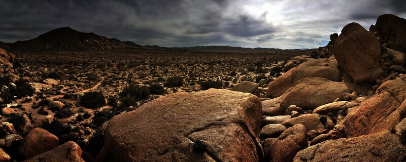Desert Landscape with Rocks — Brown