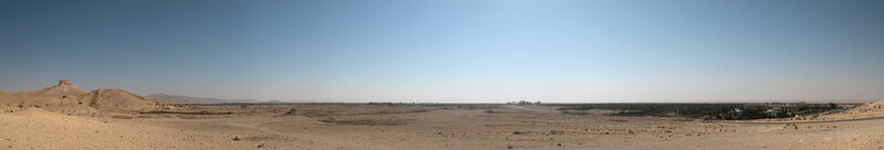 Desert landscape with ruins
