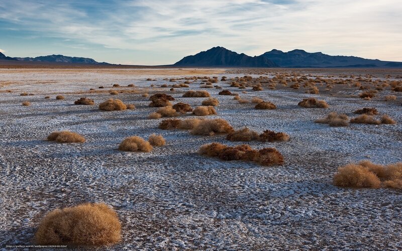 Desert landscape with snow