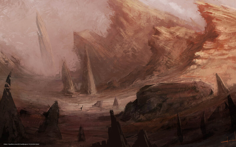 Desert Landscape with Spires — Brown