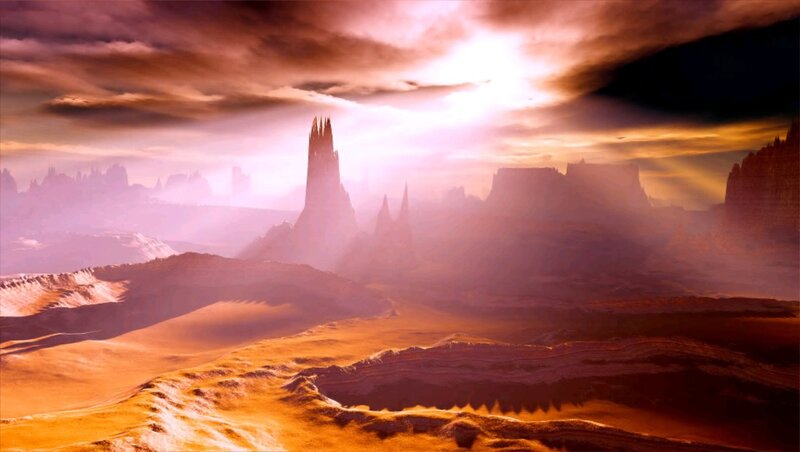 Desert Landscape with Spires — Orange
