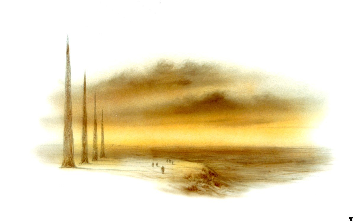 Desert landscape with spires