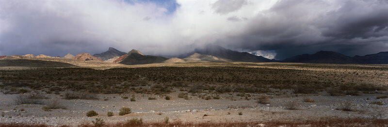 Desert landscape with storm clouds