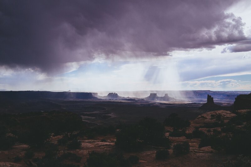 Desert Landscape with Storm — Purple