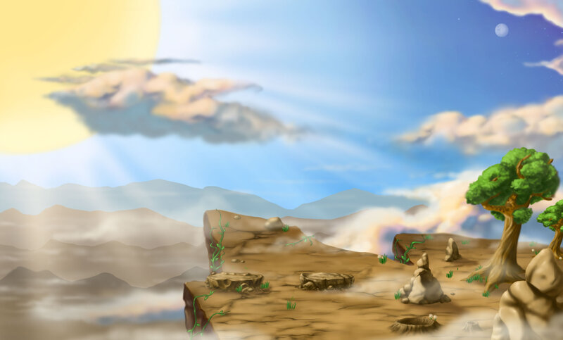 Desert Landscape with Tree