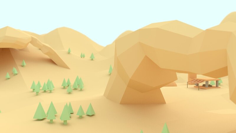 Desert Landscape with Trees