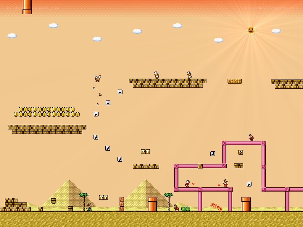 Desert level from Super Mario Bros.