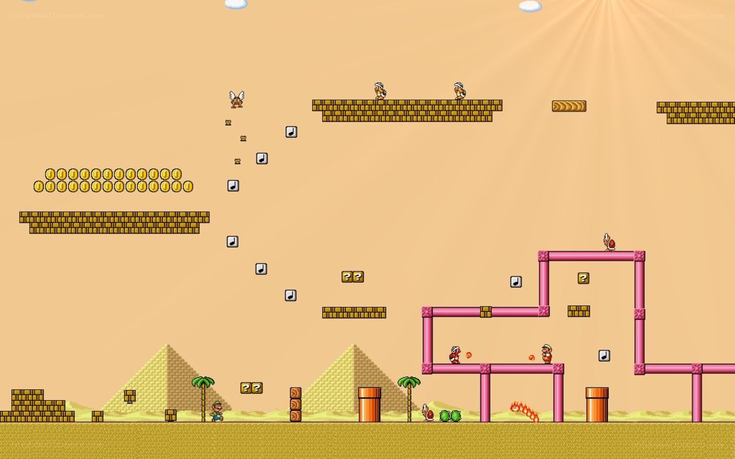 Desert level in Super Mario Bros.