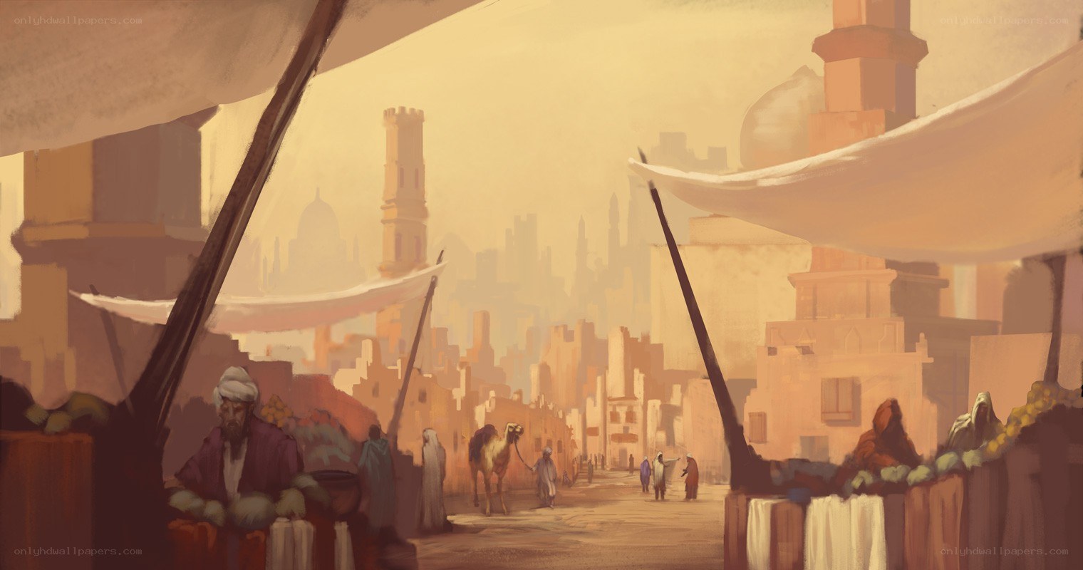 Desert market scene