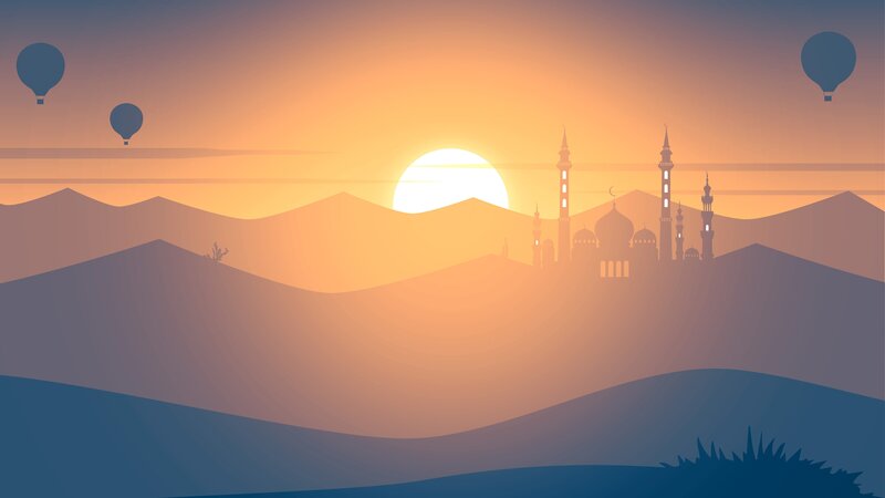 Desert Mosque at Sunset