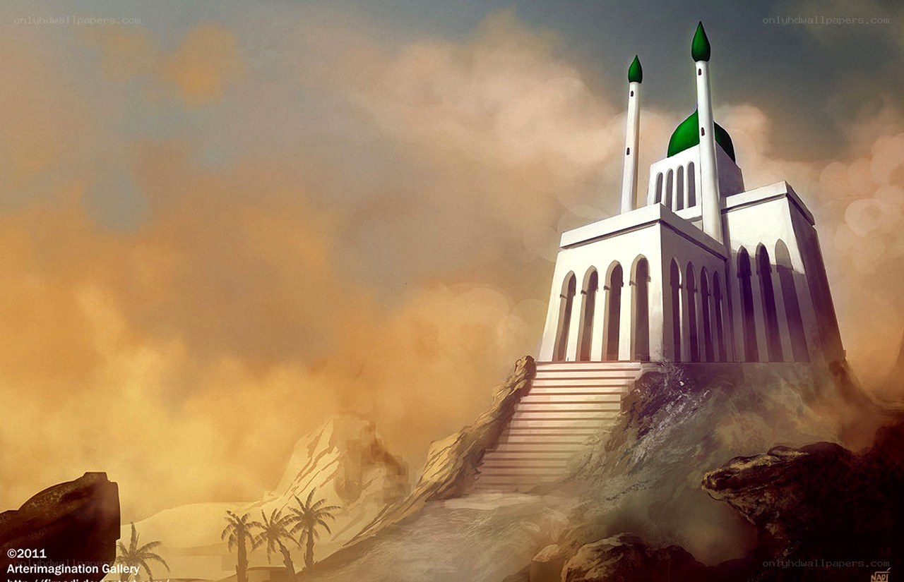 Desert mosque on a cliff