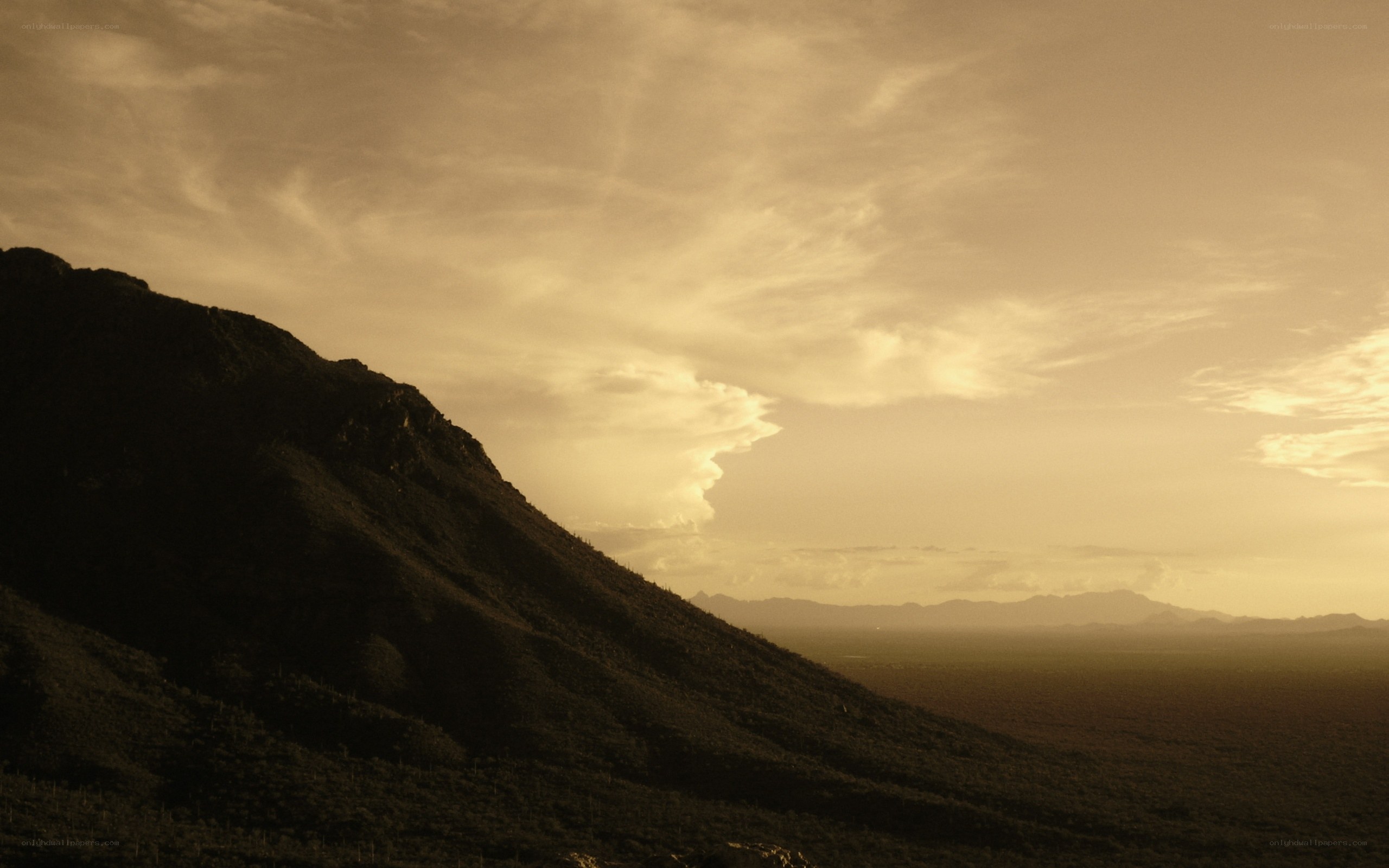 Desert mountain at golden hour