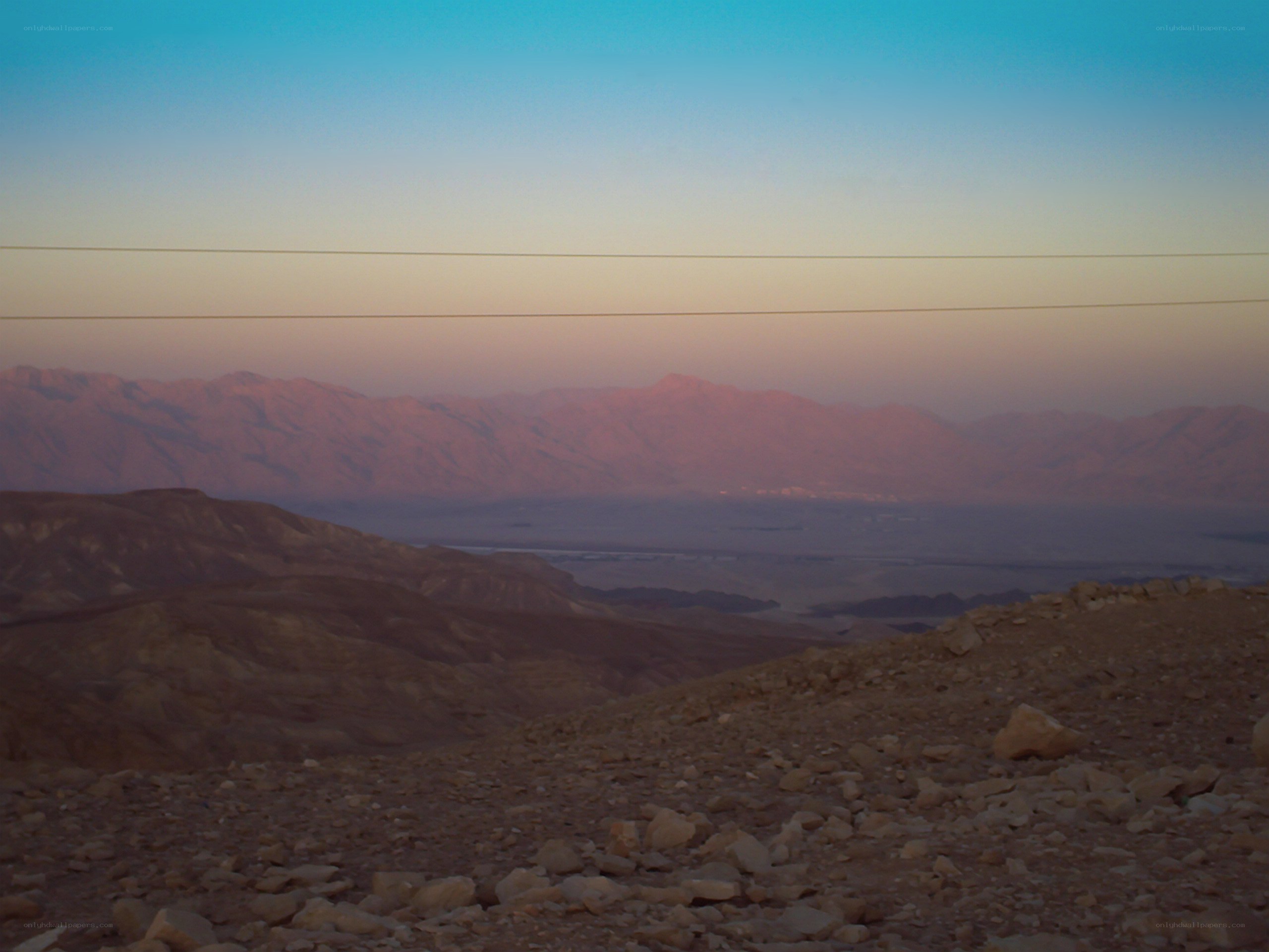 Desert mountain landscape at dusk