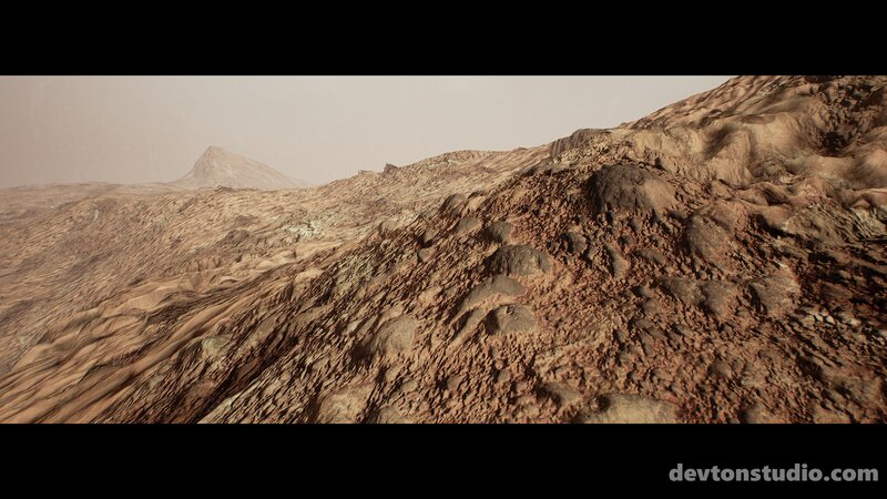 Desert Mountain Landscape — Brown, Arid, 3d Render