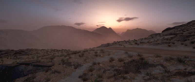 Desert Mountain Landscape — Brown, Serene