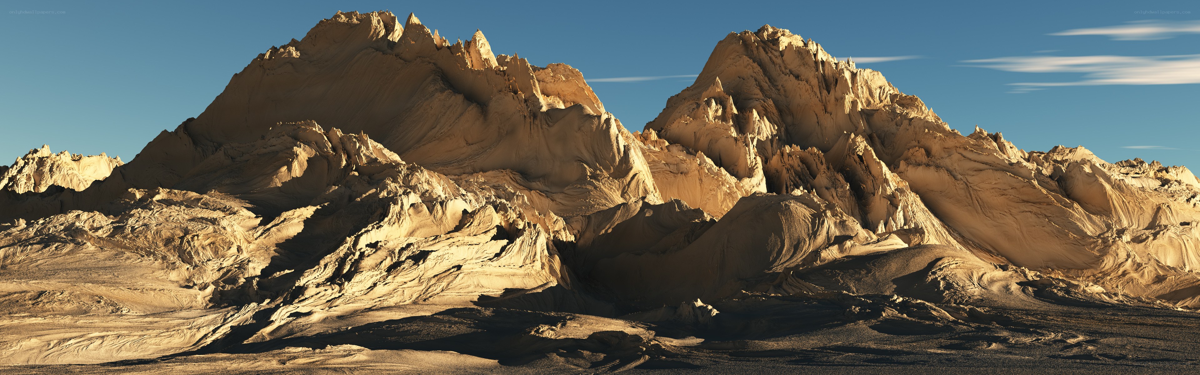 Desert mountain range at sunrise