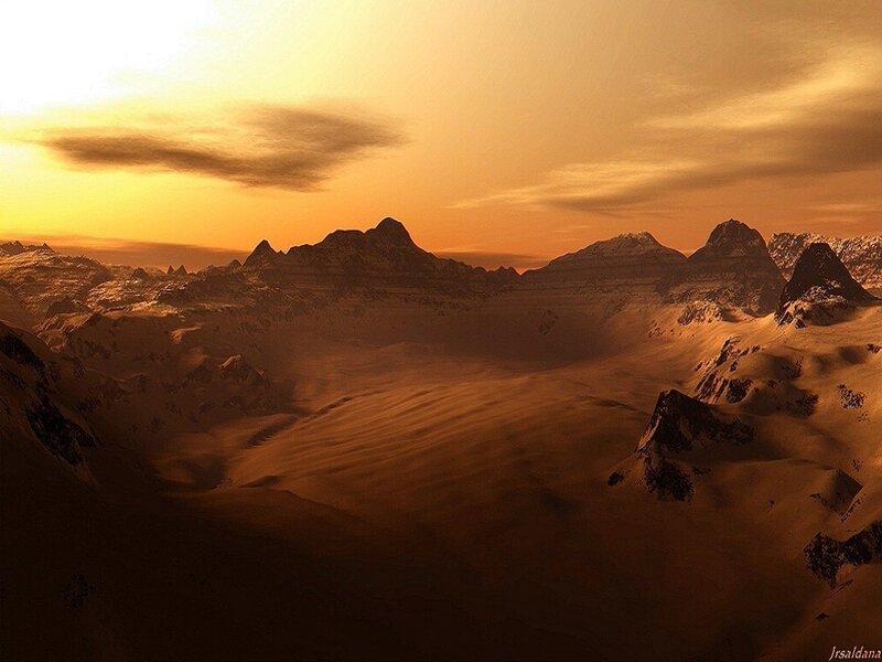 Desert mountain sunset