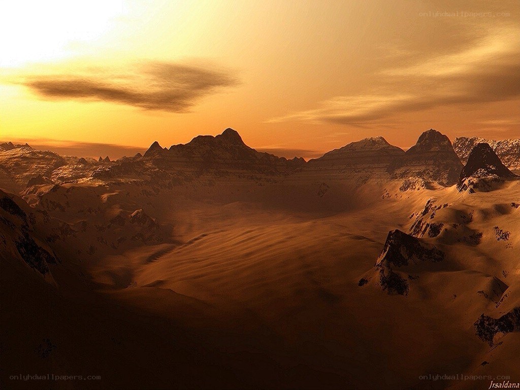 Desert mountain sunset