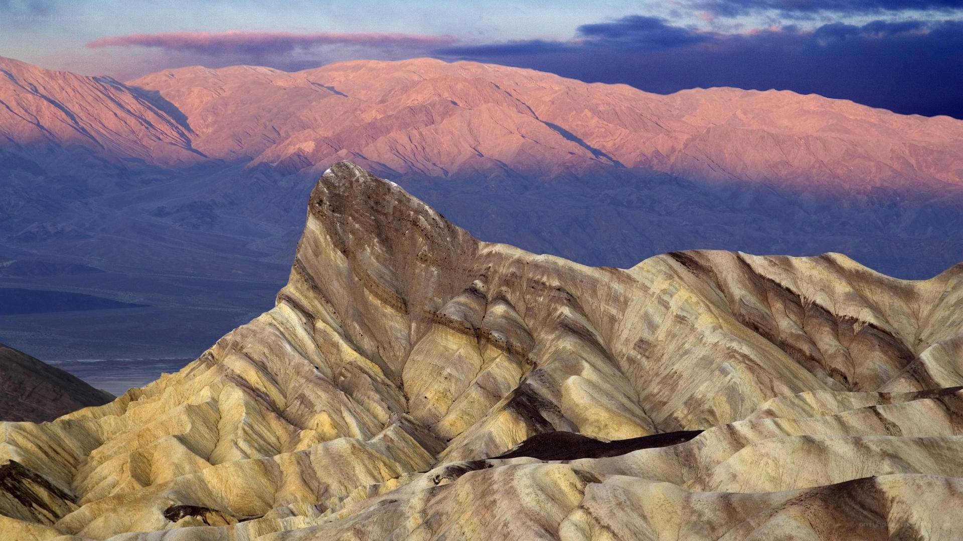 Desert mountains at sunset