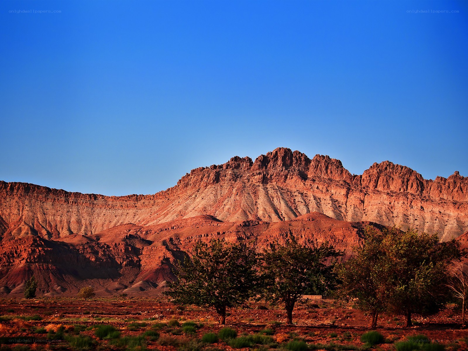 Desert mountains at sunset