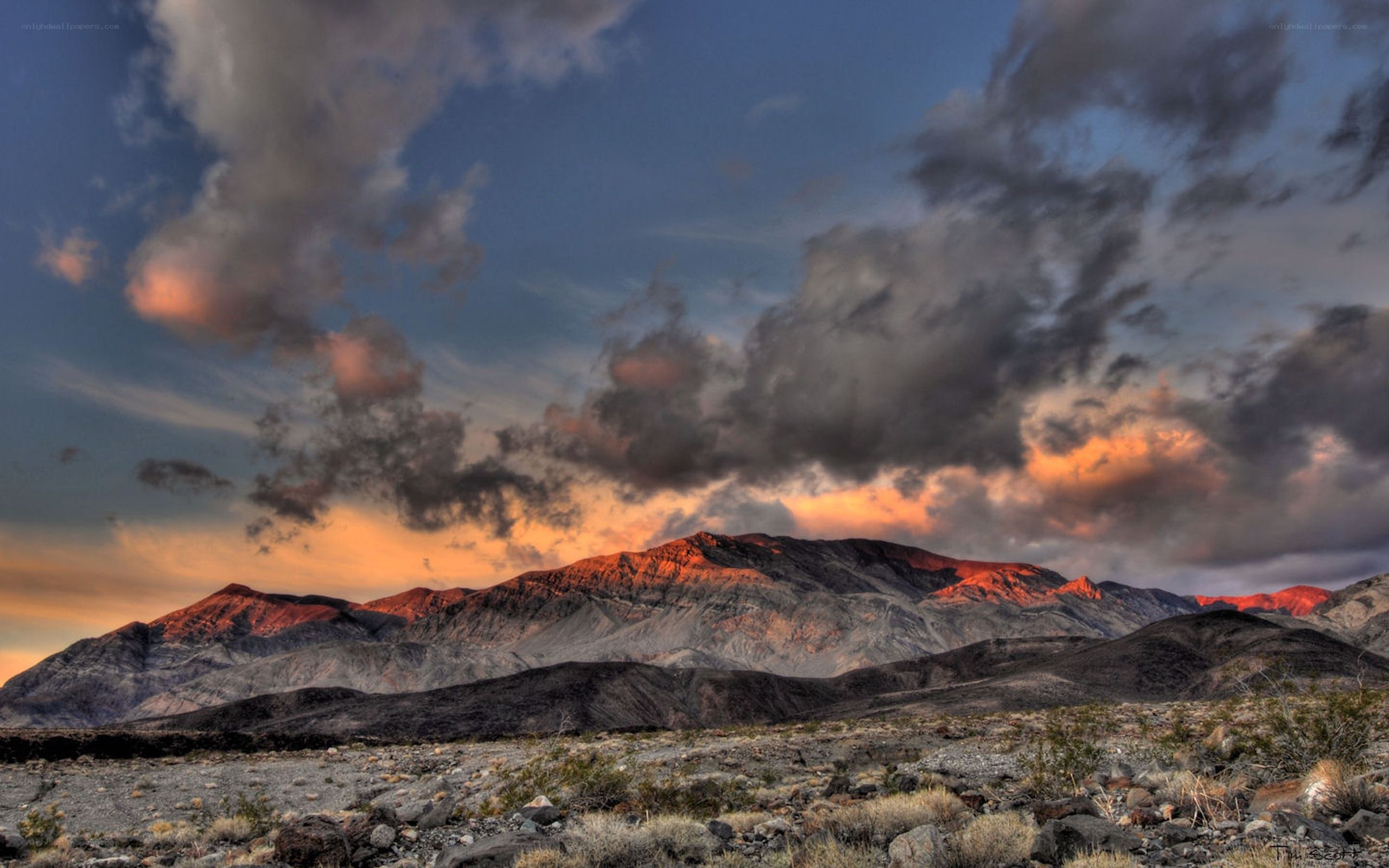 Desert mountains at sunset