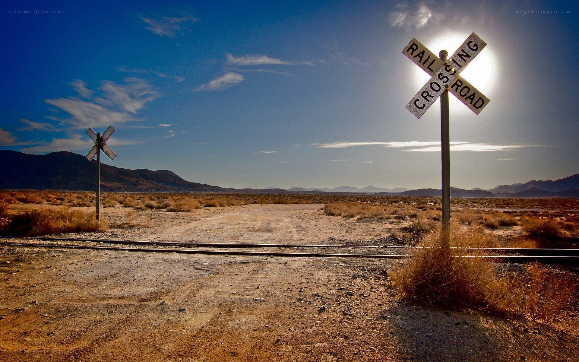 Desert railroad crossing