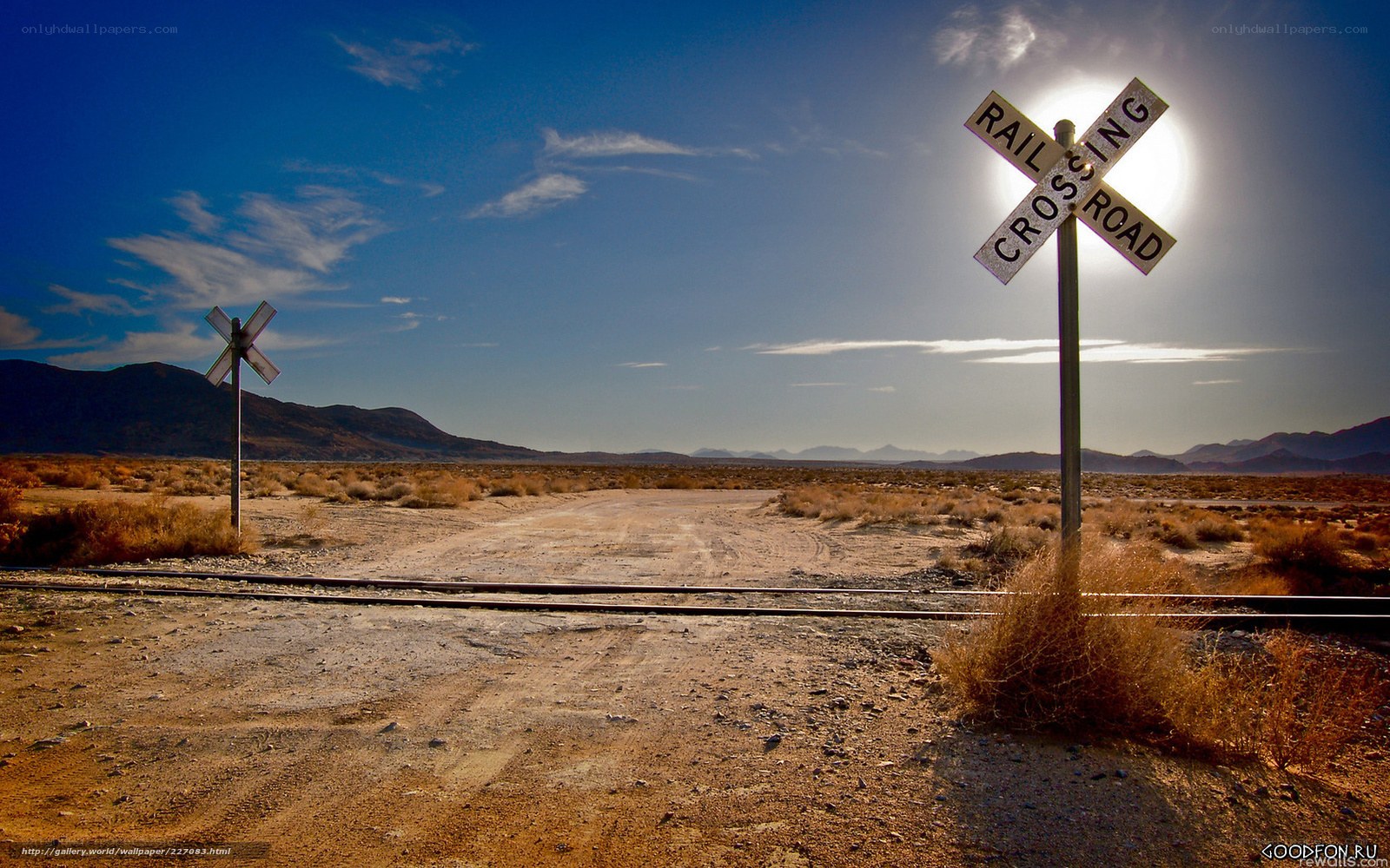 Desert railroad crossing