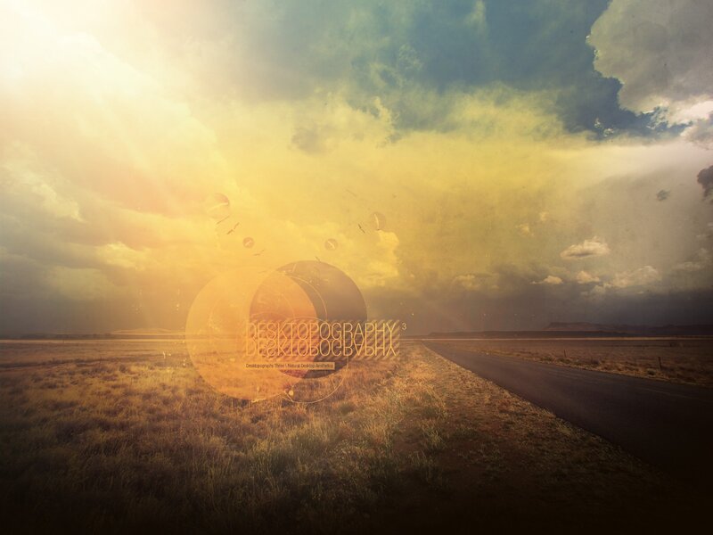 Desert Road at Sunset — Yellow, Dramatic