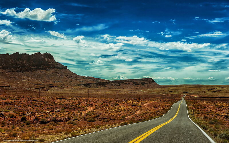 Desert Road Stretching Forward