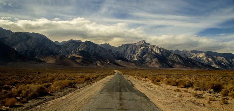 Desert Road to Mountains — Brown