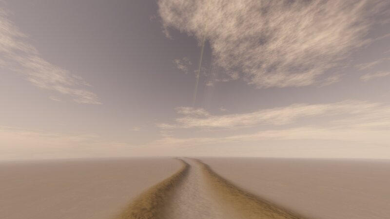 desert road under cloudy sky