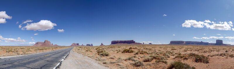 Desert Road with Rock Formations — Blue, Serene