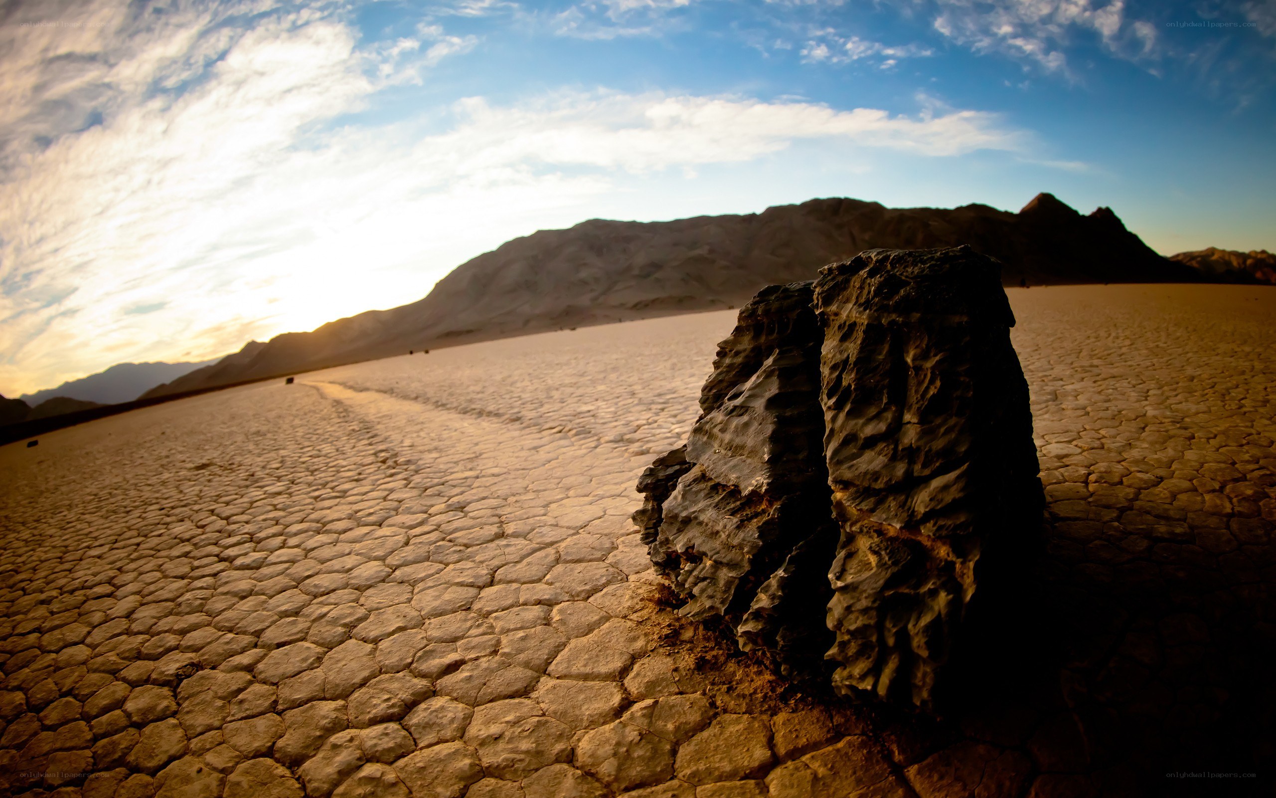 Desert rock at sunset