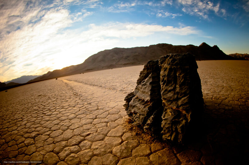 Desert rock at sunset