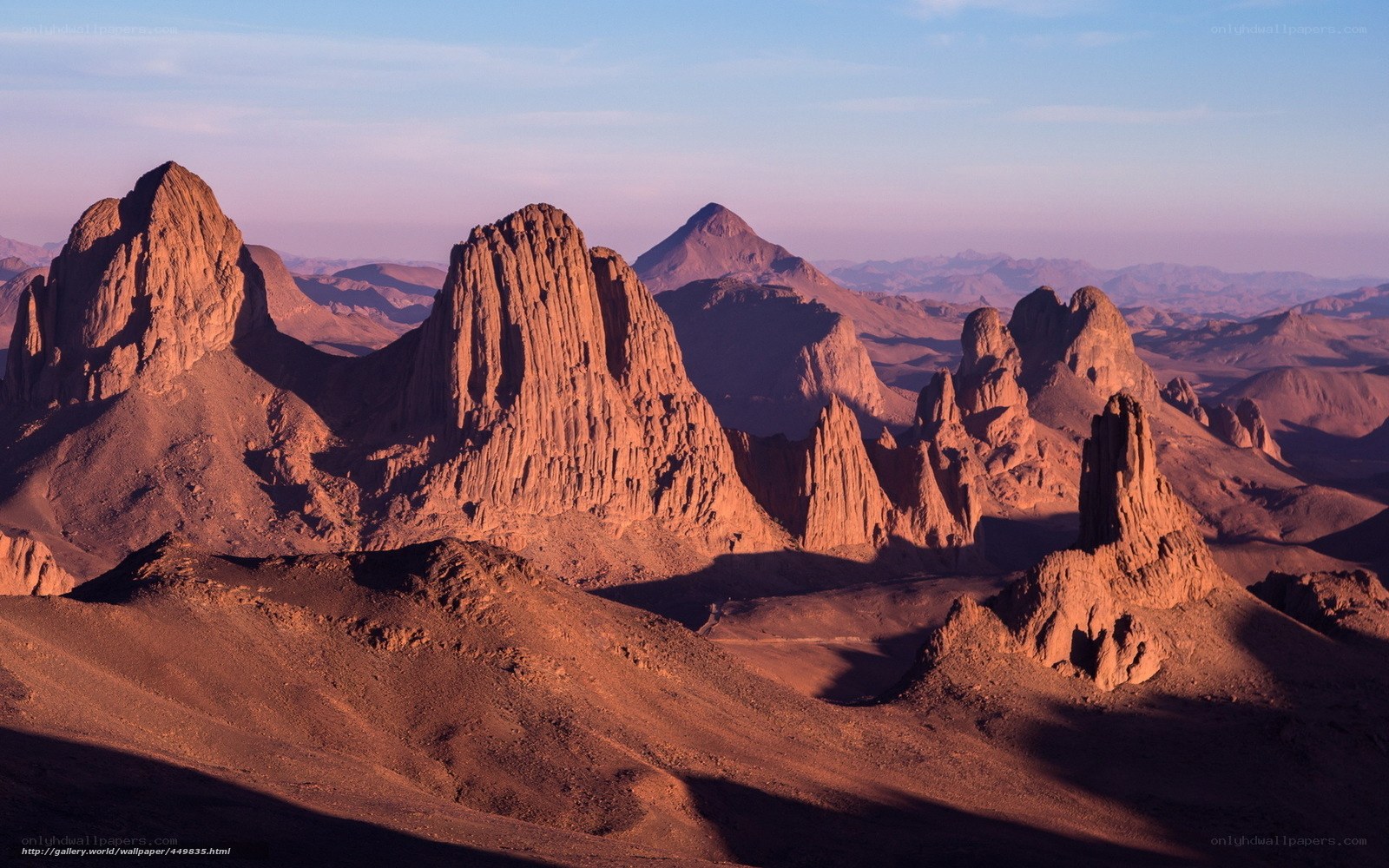 Desert rock formations at sunrise